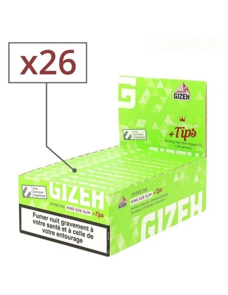CARTINE GIZEH SUPER FINE KS SLIM + TIPS (68 leaves x 26 Pz) cod.