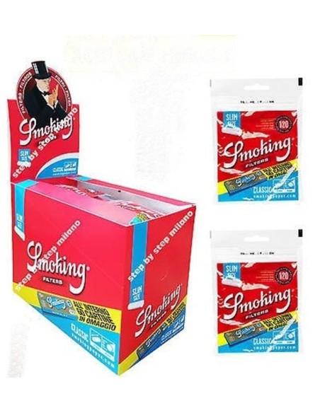 FILTRI SMOKING 6 mm + CARTINA BLU omaggio (30 Pz x120 filters +5