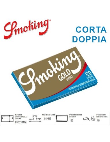 CARTINE SMOKING ORO DOPPIA CORTA (120 Leaves x 25 Pz) cod.prod.