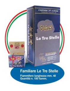 FIAMMIFERO FAMILIARE Le Tre Stelle 100 pz (50 sc)