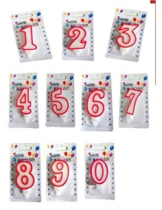 CANDELE A POIS ROSSE N. 9 (12 Pz)