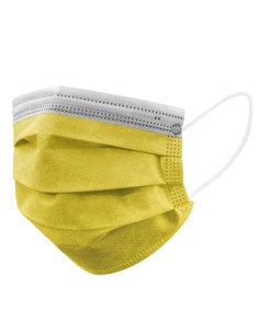 MASCHERINA CHIRURGICA ADULTO GIALLO (5 x10 Pz) Made in Italy