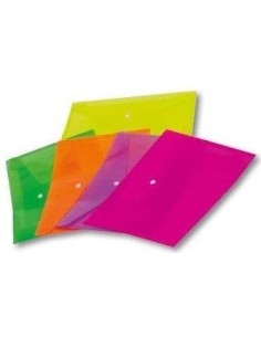 BUSTA CON BOTTONE A4 assortiti fluo (5 Pz)