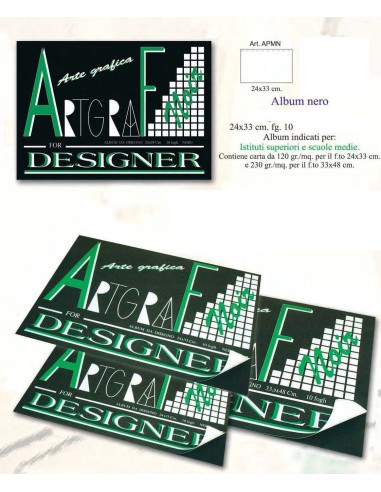 ARTGRAF  ALBUM NERO 24x33 10 FF. APMN (25 Pz)