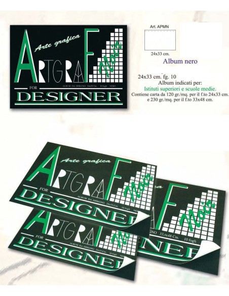 ARTGRAF  ALBUM NERO 24x33 10 FF. APMN (25 Pz)