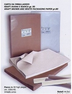 CARTA IMBALLO AVANA 100 x 140 (busta 50 fg)