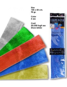 CARTA CRESPA cm.50x1,00 mt. METAL FUXIA 10 Pz