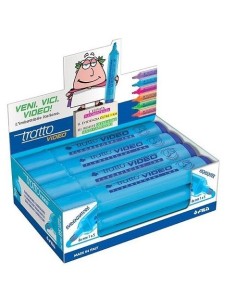 EVIDENZIATORE TRATTO VIDEO AZZURRO (12 Pz)