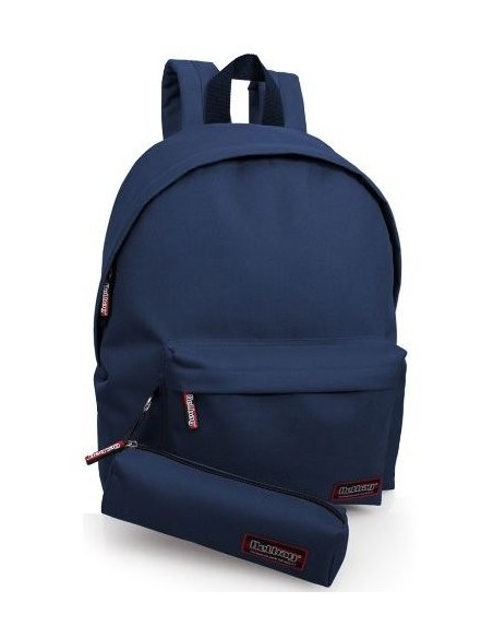 ZAINO MONOCOLORE+TOMBOLINO 40 cm BLU
