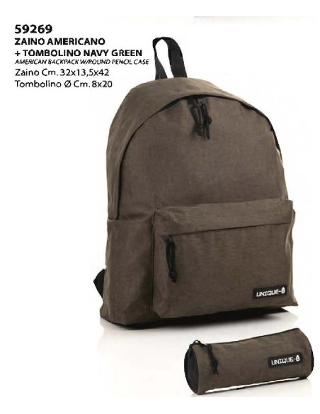 ZAINO+TOMBOLINO UNIQUE NAVY GREEN