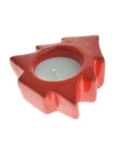 P/CANDELA ALBERO C/CERA 4 cm ROSSO/ARG (12 Pz)