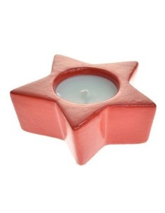 P/CANDELA STELLA C/CERA 4 cm ROSSO/ARG. (12 Pz)