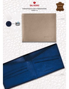 DN P/FOGLIO P/CARTE 5 PT PELLE NAVY RFID