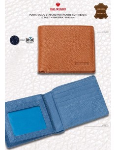 DN P/FOGLIO P/CARTE CON RIBALTA 12 P PELLE NAVY RFID