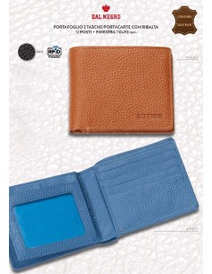 DN P/FOGLIO P/CARTE CON RIBALTA 12 P PELLE NERA RFID