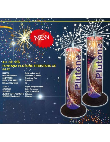 FONTANA PLUTONE FIRESTARS CE (2 Pz) 20''