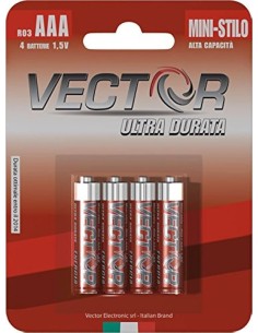 BATTERIE VECTOR MINISTILO ULTRADURATA (4x12 pz)