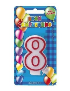 CANDELE A POIS ROSSE N. 8 (12 Pz)