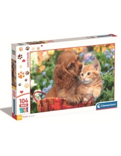 PUZZLE CLEMENTONI 104 MAXI CAT AND DOG
