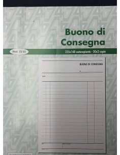 BLOCCO BUONO DI CONSEGNA 50x2 copie 225x148 (20 Pz)