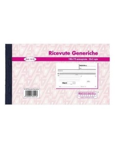 BLOCCO RICEVUTE GENERICHE 100x170 50x2 COPIE (30 Pz)