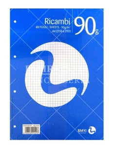 RICAMBI A4 BIANCHI 90 gr. QUADRI 4 mm (30 Pz)