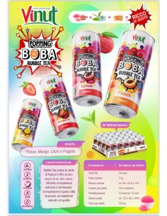 LATTINA BUBBLE TEA VINUT FRAGOLA 320 ml (6 Pz)