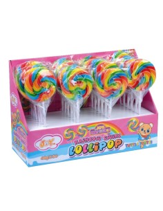 JOYGUM RAINBOW SWIRL LOLLIPOP 40 gr (24 Pz)