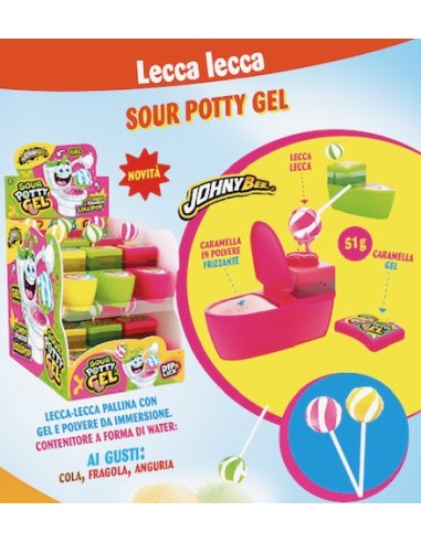 SOUR POTTY GEL LOLLI POP 51gr (12 Pz)