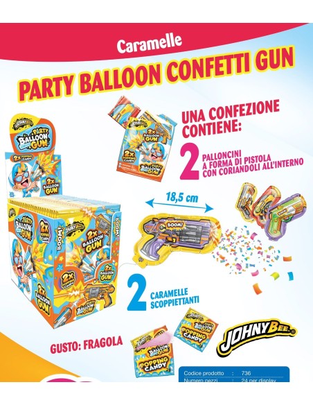 PARTY BALLOON CONFETTI GUN 4 gr (24 Pz)