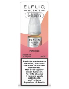 ELFLIQ NIC SALTS-PEACH ICE-NICOTINA 2% 10 ml (5 Pz) cod.prod.PLN