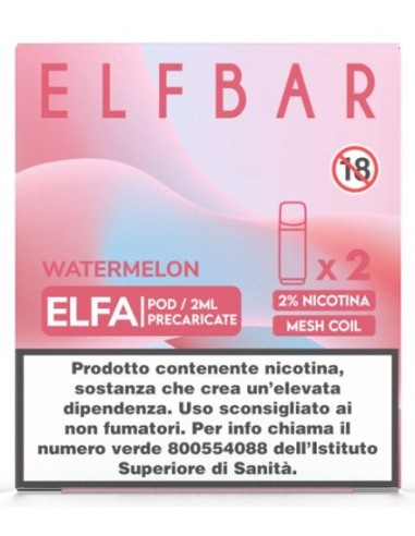 ELFBAR ELFA PREFILLED 2 Refill POD WATERMELON 20 ml cod.prod. PL