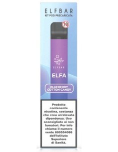 ELFBAR ELFA DEVICE AURORA BLUE+POD BLUEBERRY COTTON CANDY 20 ml