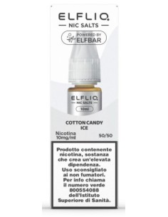 ELFLIQ NIC SALTS-COTTON CANDY ICE- NICOTINA 1% 10 ml (5 Pz) cod.