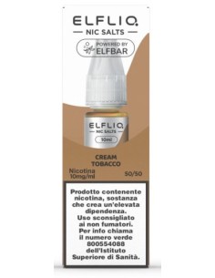 ELFLIQ NIC SALTS-CREAM TOBACCO- NICOTINA 1% 10 ml (5 Pz) cod.pro