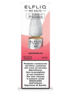 ELFLIQ NIC SALTS-WATERMELON- NICOTINA 1% 10 ml (5 Pz) cod.prod.P