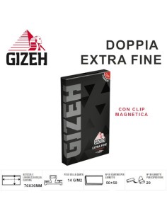 CARTINE GIZEH DOPPIA BLACK EXTRA FINE (50+50 leaves x 20 Pz) cod
