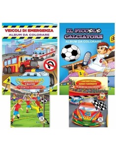 ALBUM DA COLORARE A4 16 pag. CALCIO E MOTORI (24 Pz)