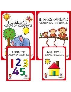 ALBUM DA COLORARE A4 16 pag. FORME E DISEGNO (24 Pz)