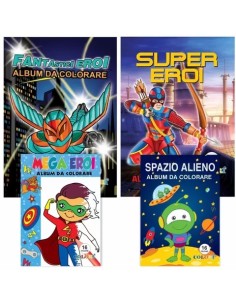 ALBUM DA COLORARE A4 16 pag. SUPER EROI (24 Pz)