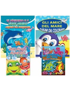 ALBUM DA COLORARE A4 16 pag. ANIMALI MARINI (24 Pz)