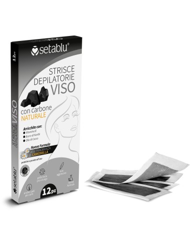 STRISCE DEPILATORIE VISO CARBONE NATURALE 12 Pz