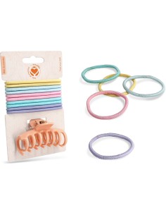 ELASTICI 10 Pz + PINZA 6 cm VARI COLORI (6 Pz)