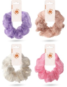 ELASTICO SCRUNCHIE PELUCHE VARI COLORI (12 Pz)