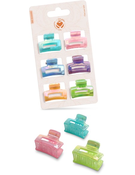 PINZETTE RETTANGOLARI 6 Pz VARI COLORI (12 Pz)