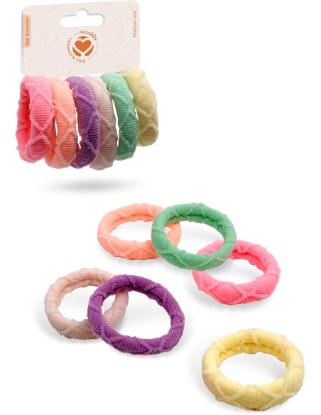 ELASTICO PER CAPELLI 6 Pz VARI COLORI (12 Pz)