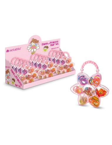 ELASTICI MINI E PINZETTE PACK IN FIORE (12 Pz)