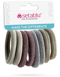 ELASTICI MINI GLITTERATI 8 pz COL. ASS.TI (12 Pz)
