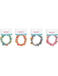ELASTICO CON PERLE COLORATE VARI COLORI (12 Pz)