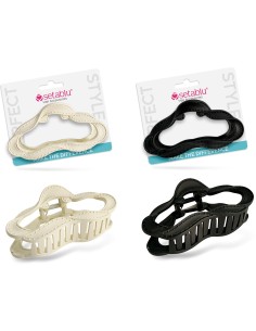 PINZA CAPELLI 10 cm OPACA BIANCA/NERA (12 Pz)